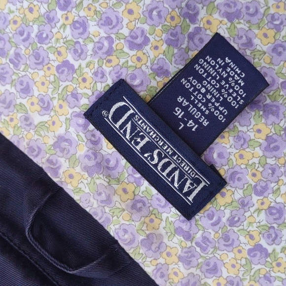 LANDS END Pure Cotton Fully Lined Ladies Trench (Floral Lining w/Accents) - Picture 17 of 17